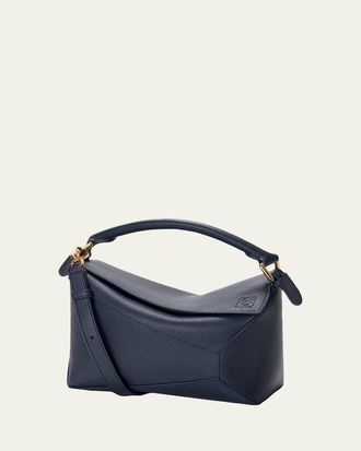 Loewe Puzzle Edge Small Top-Handle Bag in Grain Leather