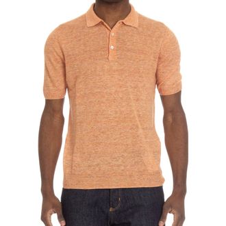 Gran Sasso Polo Shirts, male, Orange, Size: L Polo Shirts