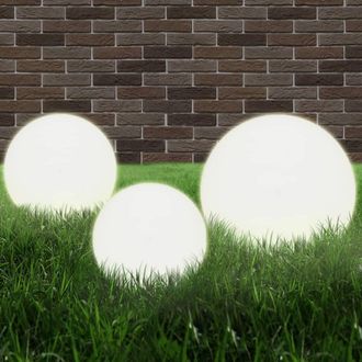 Berkfield Home 6 Piece LED Bowl Lamp Set Spherical 20/30/40 cm PMMA in White