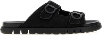 Ferragamo Black Slip-on Sandals