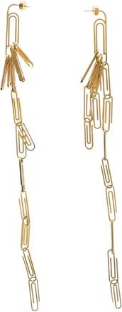 Off-white Golden Paperclip Dangler Earrings
