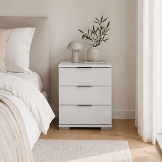 Dmora Cajonera Laharo, 3 Cajones, Apertura Y Cierre Deslizante, 46x42x61h Cm Blanco