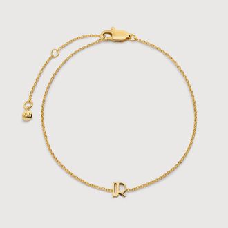 Monica Vinader Gold Initial R Chain Bracelet