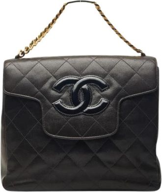 Chanel Pre-owned Vintage Lamsleren Handtas - Dames - Vintage Handtas - Zwart - ONE Size - Leer - Vintage