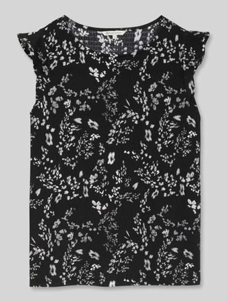 Tom Tailor Denim Loose Fit Top in Crinkle-Optik in Black, Gr&ouml;&szlig;e XS