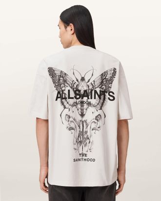 AllSaints Cotton Hallis Oversized Graphic T-Shirt, Size: XXL