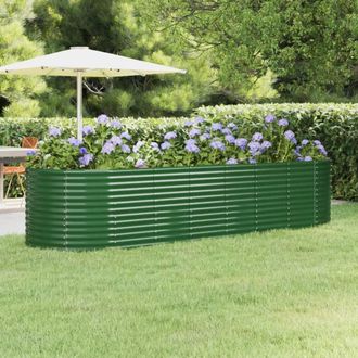 vidaXL Jardinera Arriate Acero Galvanizado Verde 322x100x68 Cm Vidaxl
