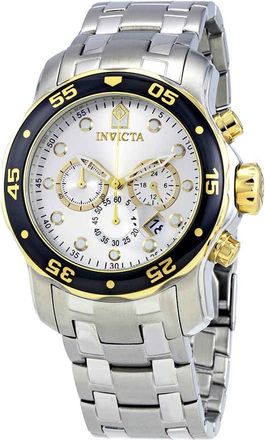 Invicta Pro Diver Chronograph Silver Dial Mens Watch 80040