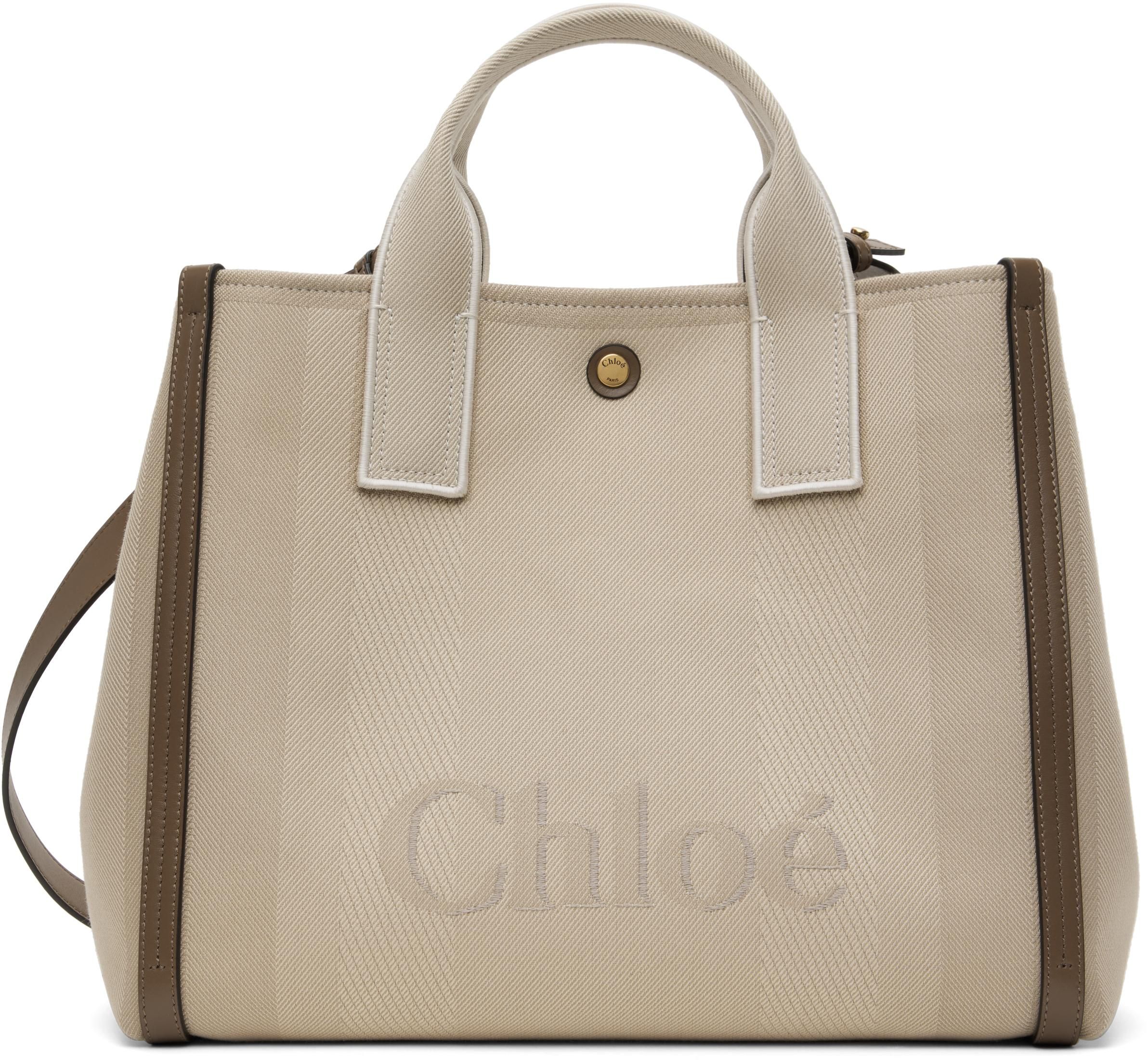 【関税込み】CHLOE Woody' large shopping bag Chloe Woody Large Tote Bag in Linen | Neiman Marcus