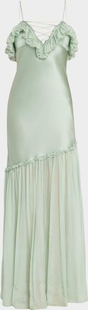 Ulla Johnson Elaria Sleeveless Silk Ruffle Gown