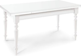 Milani Home Dylan - Tavolo Da Pranzo Allungabile In Legno Massello Con Gamba Tornita Cm 80 X 140/180/220