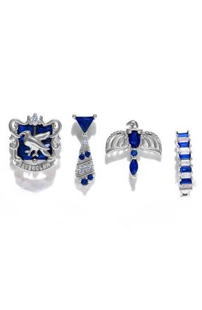 Girls Crew x Harry Potter Set of 4 Assorted Single Stud Earrings in Silver/Ravenclaw at Nordstrom