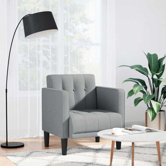 vidaXL Divano Sedia con Braccioli Grigio Chiaro 53 cm in Tessuto - Vidaxl