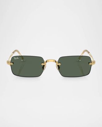 Ray-Ban x A$AP Rocky Men & apos;s Rb3928 Rimless Metal Rectangle Sunglasses