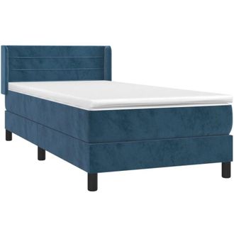 vidaXL Vidaxl - Cama Box Spring Con Colch&oacute;n Terciopelo Azul Oscuro 80x200 Cm