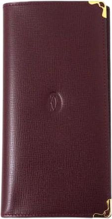 Cartier Pre-owned Vintage Portemonnee - Heren - Vintage Accessoires - Rood - ONE Size - Leer - Vintage