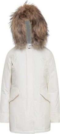 Woolrich White Solid Hood Jacket