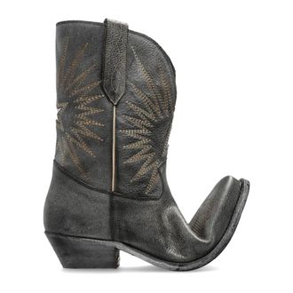 Golden Goose Cowboy Boots, female, Gray, Size: 6 US Wish Star Leather Cowboy Boots