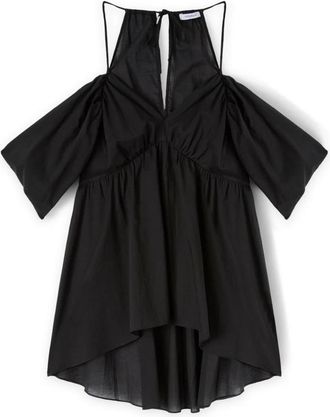 Motivi Katoenen off-shoulder top - Dames - Blouses - Zwart - XS - Katoen - Overhemden