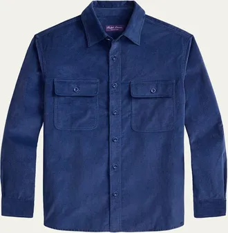 Ralph Lauren Purple Label Mens Sea Island Cotton Corduroy Button-Down Shirt