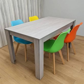 Kosy Koala Grey Dining Table Set with 4 Mix Chairs Kitchen Dining Furniture Set
