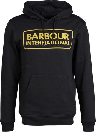 Barbour Zwarte Pop Over Hoodie - Stijlvol en Comfortabel - Heren - Hoodies - Zwart - S - Katoen - Hoodies & sweatvesten