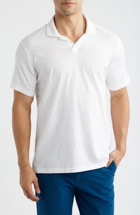 Greyson Alpha Slub Johnny Collar Polo in Arctic at Nordstrom, Size Xx-Large