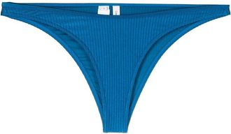 Calvin Klein ribbed-detail bikini bottoms - women - Elastane/Polyamide/Polyester/Elastane - M - Blue