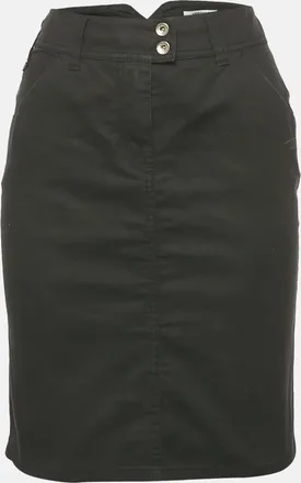 Moschino Black Cotton Logo Stud Detail Mini Skirt M