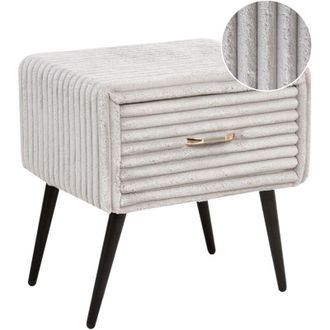 Beliani Comodino velluto grigio chiaro con cassetto Flayat