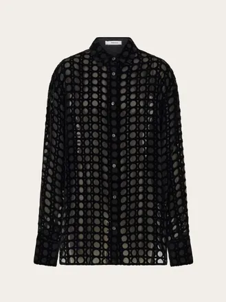 Ferragamo Women Devoré velvet shirt Black
