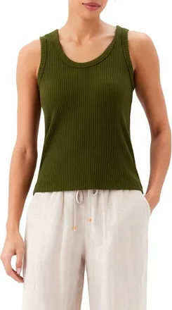 Karen Kane Scoop Neck Rib Tank in Olive at Nordstrom, Size X-Large