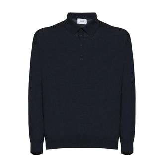 D4.0 Round-neck Knitwear, male, Blue, Size: 3XL Fine-knit Polo Shirt