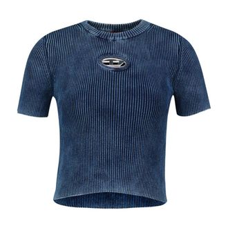 Diesel Ribbed Cotton T-shirt - Blue