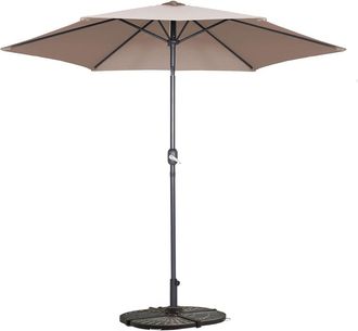 Oviala Parasol derecho inclinable de 3m y 4 losas de aluminio topo