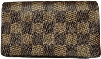 Louis Vuitton Pre-owned Damier Bi-fold Portemonnee - Dames - Vintage Accessoires - Bruin - ONE Size - Leer - Vintage