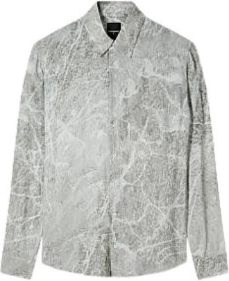 Patrizia Pepe Camicia Marble - Heren - Casual Overhemden - Grijs - 2XL - Overhemden