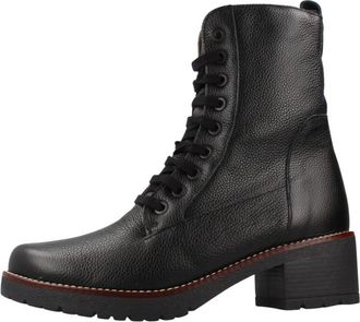 Pitillos Militaire enkellaars Napa - Dames - Veterlaarzen - Zwart - 38 EU - Leer - Schoenen