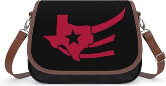 Generic Texas Flag Map Crossbody Bags for Women Fashion Leather Shoulder Handbags With Adjustable Strap