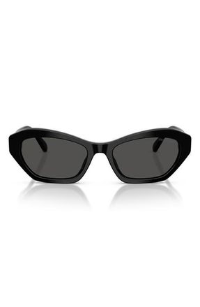 Swarovski 54mm Cat Eye Sunglasses in Black /Dark Grey at Nordstrom