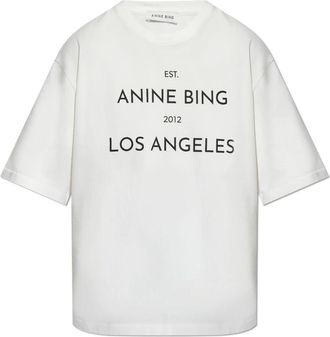 Anine Bing Rudy T-shirt - Dames - T-shirts - Wit - XS - Katoen - Tops