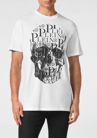 Philipp Plein T-shirt in cotone con stampa Skull e logo Hexagon