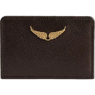 Zadig&Voltaire Pass Leather Card Case in Brownie at Nordstrom