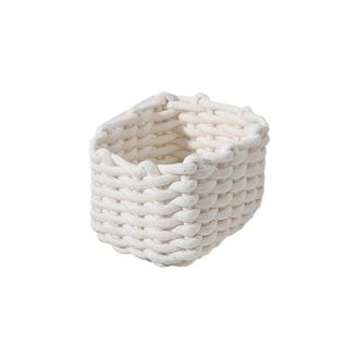 OEM Cesta De Almacenamiento De Algod&oacute;n De 19 X 15 X 12 Cm: Cesta Tejida, Ideal Para Guardar Peque&ntilde;os Objetos Del Hogar. Cesta Cuadrada Para La Habitaci&oacute;n 