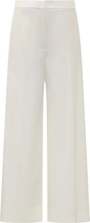 Stella McCartney Wijde Pijpen Broek - Dames - Wijde Broeken - Beige - M - Wol - Broeken