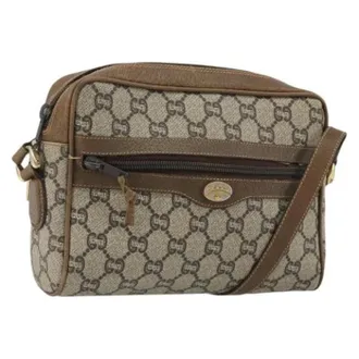 Gucci Vintage, unisex, Beige, ONE Size, Leer, Pre-owned Canvas Crossbody Bag