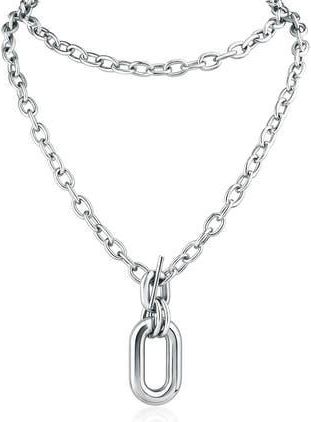 Jardin Oval Interlocking Link Pendant Necklace in Silver at Nordstrom Rack