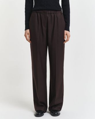 GANT Women Wool Blend Pull-On Pants (44) DEEP BROWN