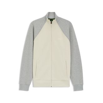 BOSS Contrast-piping sweatshirt in a cotton blend