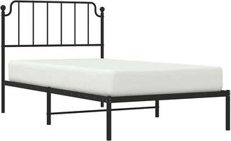 vidaXL Vidaxl - Estructura Cama Sin Colch&oacute;n Con Cabecero Metal Negro 100x200 Cm